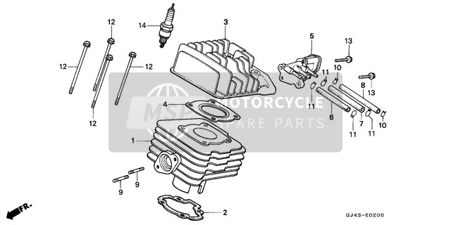 Honda SH75D 1995 Cylindre/Culasse pour un 1995 Honda SH75D